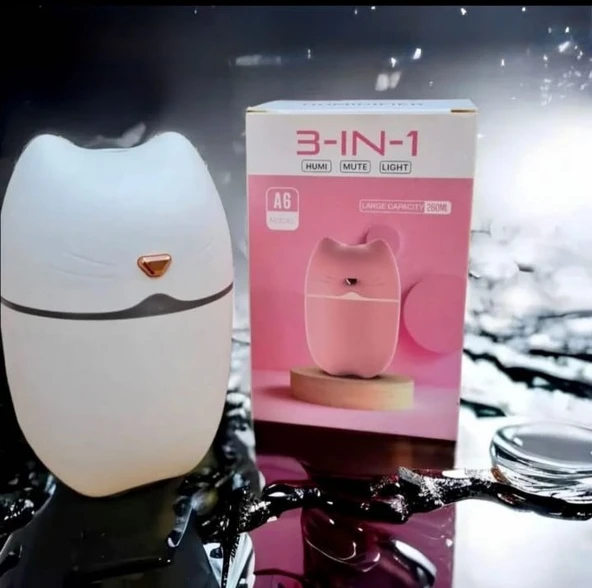 Kedi Tasarımlı 3'Ü 1 Arada Nemlendirici ürün görseli