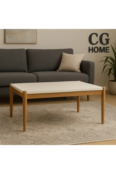 CG HOME ADA Orta Sehpa %100 Ahşap Lake Boya - Resim 3