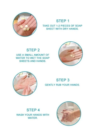 Pratik Hijyenik Çözüm 5 Adet Renkli Kağıt Sabun Kutusu 500 Yaprak Kokulu Tek Kullanımlık El Sabunu - Resim 5