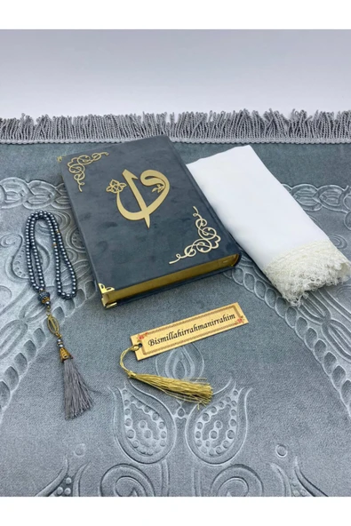 Hediye Kadife Kuranı Kerim Seti Namaz Örtüsü Tespih Ayraç ürün görseli