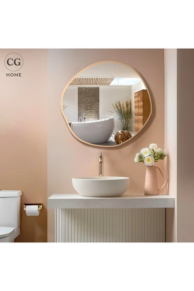 CG HOME asimetrik ayna, dekoratif ayna, duvar aynası, banyo aynası, holl aynası 90 cm - Resim 2