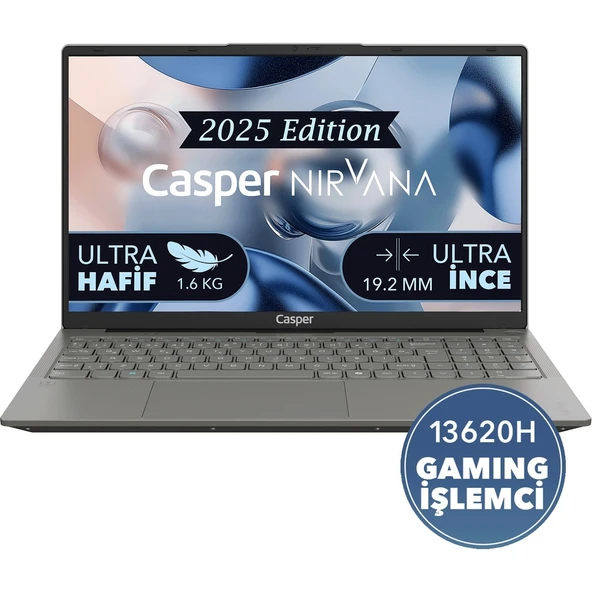 Casper Nirvana X600 i7-13620H 16GB 1TB SSD 15.6" W11P Laptop X600.1362-BF00R-G-F ürün görseli