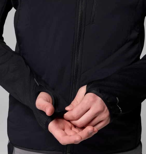 Columbia Arctic Crest™ Hybrid Full Zip Siyah Erkek Uzun Kollu T-Shirt AE3907-010 - Resim 7