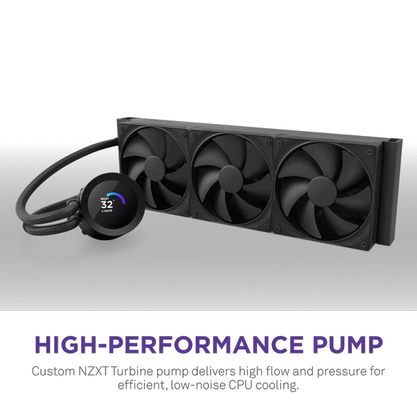 NZXT Kraken Plus 360 AIO LCD 360mm Siyah Sıvı İşlemci Soğutucusu RL-KN360-B2 - Resim 3