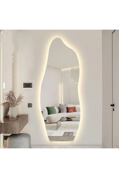 CG HOME Boy Aynası Ledli, Asimetrik Ayna, Boy Aynası, Ledli Ayna, Duvar Aynası, Günışığı Led - Resim 4