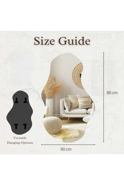 CG HOME Dalga Ayna, Asimetrik Ayna, Duvar Aynası, Konsol Aynası, Lavabo Aynası, Pinterest Ayna, Holl Aynası - Resim 5