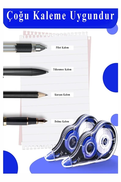 Şerit Daksil 5mmx8 Metre 4 Adet Şerit Düzeltici Fixpoint Şerit Silici Yazı Silici Büro Ofis Okul - 4