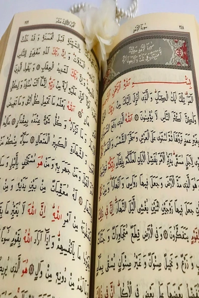 Kur'an-ı Kerim Hafız Boy (14X20 TERMO DERİ GOLD) Ve Inci Tesbih - Gelin Çeyiz - Resim 5