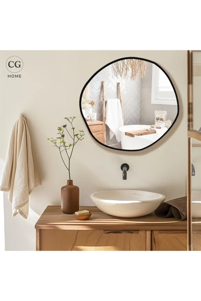 CG HOME asimetrik ayna, dekoratif ayna, duvar aynası, banyo aynası, holl aynası 90 cm - Resim 4