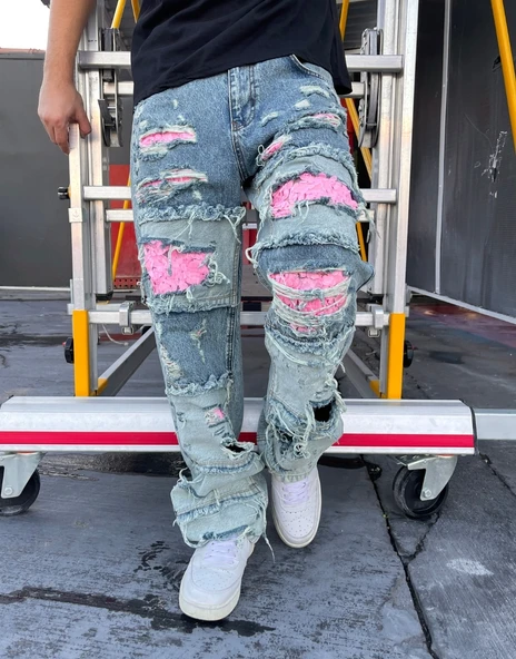 Ultra Premium Rose Art Baggy Kot Pantolon - 2