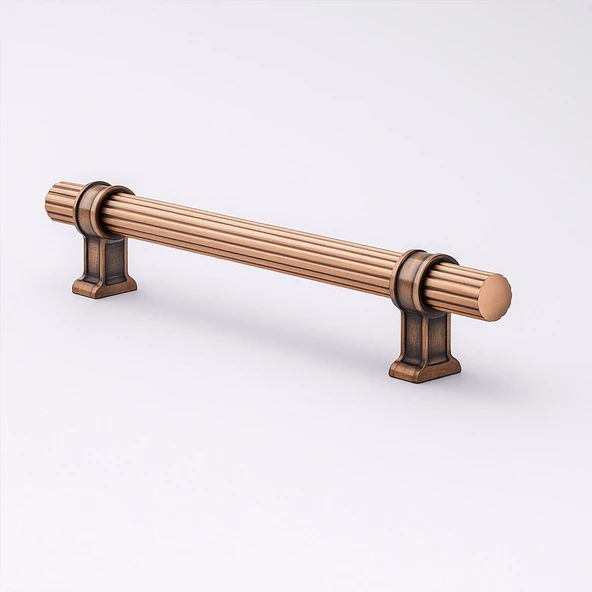 Hisar Soft Antik Bakır Metal Çizgili 160mm Kulp Mobilya Çekmece Dolap Kapak Kulpu Dayanıklı Kulpları - Resim 5