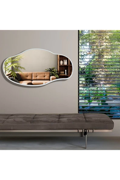 CG HOME Asimetrik Ayna, Konsol Aynası, Dresuar Aynası, Tuvalet Aynası, Boy Aynası 120x65 CM - Resim 4