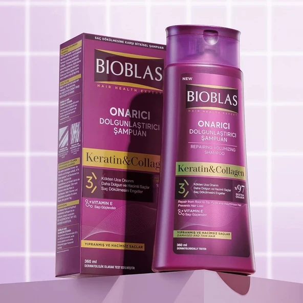 Bibolas Keratin Collagen Onarıcı Dolgunlaştırıcı Şampuan 360 ml - 2