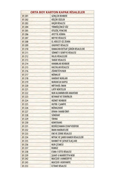 Risale-i Nur Külliyatı'ndan Orta Boy 16,5 Cm Karton Kapak Set 42 Kitap - Resim 3