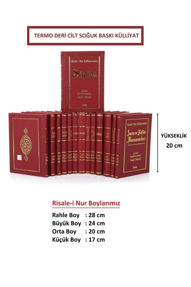 Risale-i Nur Külliyatı 14 Kitap Orta Boy 20 Cm Termo Deri Cilt - Resim 3