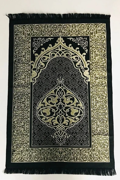 Elif-vav Pleksi Baskılı Siyah Orta Boy Kadife Kaplı Kuran-ı Kerim,seccade,inci Tesbih - Resim 4