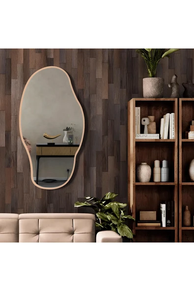 CG HOME Asimetrik Ayna, Konsol Aynası, Dresuar Aynası, Tuvalet Aynası, Boy Aynası 120x65 CM - Resim 3