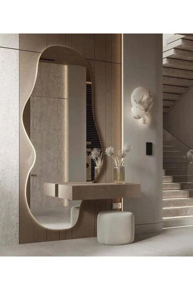 CG HOME Mars Boy Aynası Ledli, Asimetrik Ayna, Boy Aynası, Ledli Ayna, Duvar Aynası, Günışığı Led - Resim 4