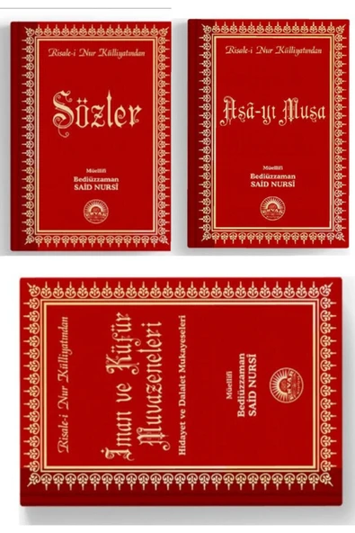 Risale Nur Külliyatından Başlangıç Seti(SÖZLER İMAN VE KÜFÜR ASA-YI MUSA) Risalei Nur 3 Kitap ürün görseli