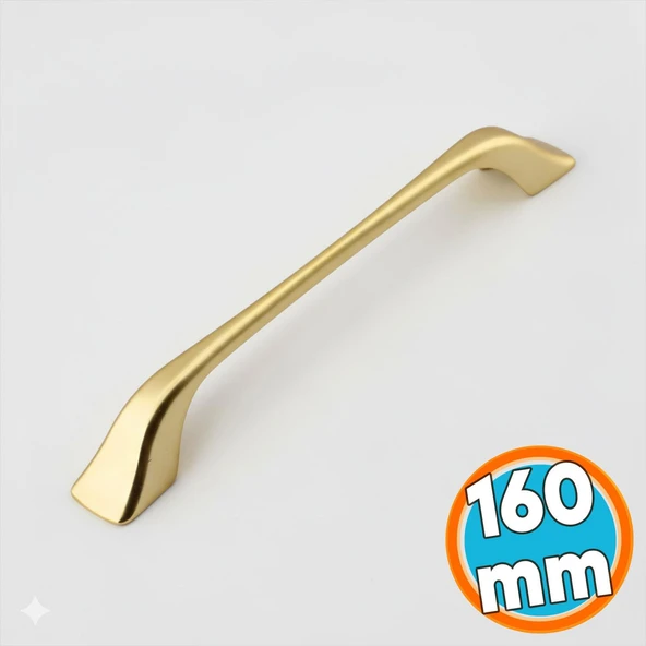 Mobilya Çekmece Mutfak Dolabı Dolap Kapak Kulpları Kulb Metal Mat Altın Gold Kulp 160 mm ürün görseli