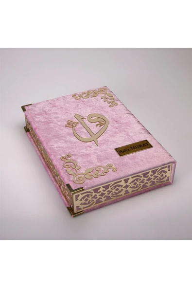 Hediyelik Kur'an-ı Kerim Raşel Kutu B.pembe Orta B. Tes.tülbentli Gold Plek. - Resim 3
