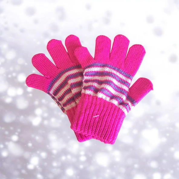 Kız Çocuk Eldiven Fuşya 4-8 Yaş - Resim 2