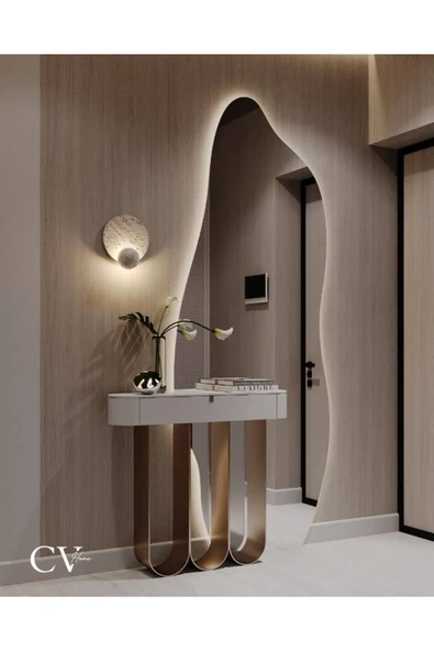 CG HOME Boy Aynası Ledli, Asimetrik Ayna, Boy Aynası, Ledli Ayna, Duvar Aynası, Günışığı Led - Resim 2