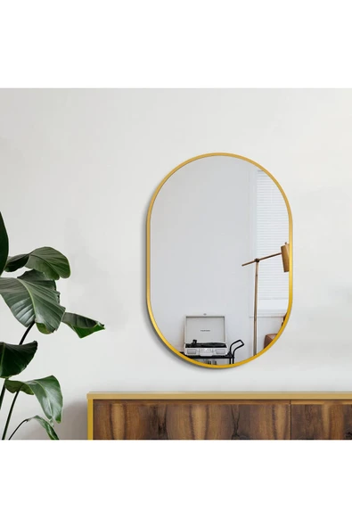 CG HOME Masa Aynası, Çerçeveli Ayna, Duvar Aynası, Minyatür 40x25 CM - Resim 4