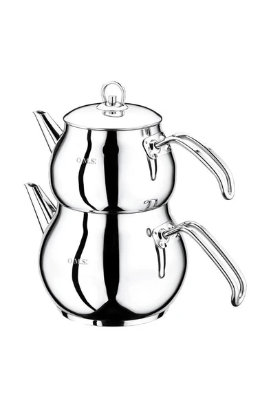 OMS 8012 XL Maxi Boy Paslanmaz Çelik Çaydanlık Silver