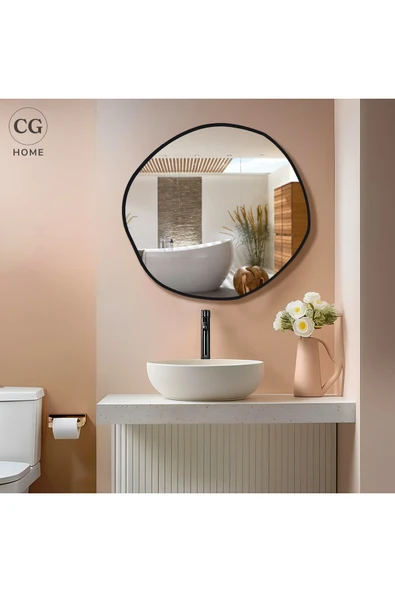 CG HOME asimetrik ayna, dekoratif ayna, duvar aynası, banyo aynası, holl aynası 90 cm - Resim 2