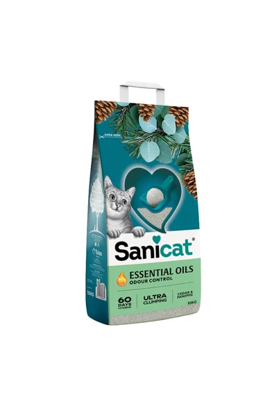 Sanicat Essential Oils Sedir Ağacı ve Okaliptus Kokulu Kedi Kumu 10 kg ürün görseli