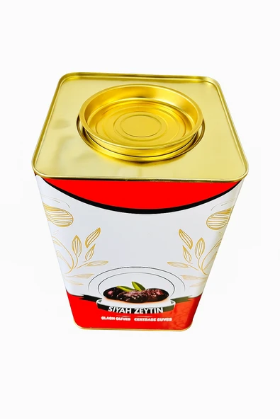 5 Kg Baskılı 6 Adet Boş Zeytin Tenekesi Kapaklı - 2