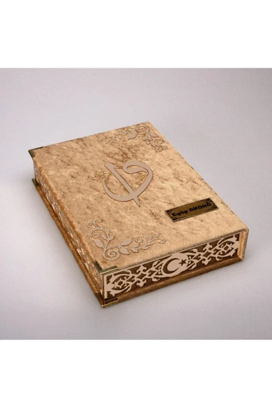 Hediyelik Kur'an-ı Kerim Raşel Kutu Gold Orta B. Tes. Gold Plek. - Resim 4