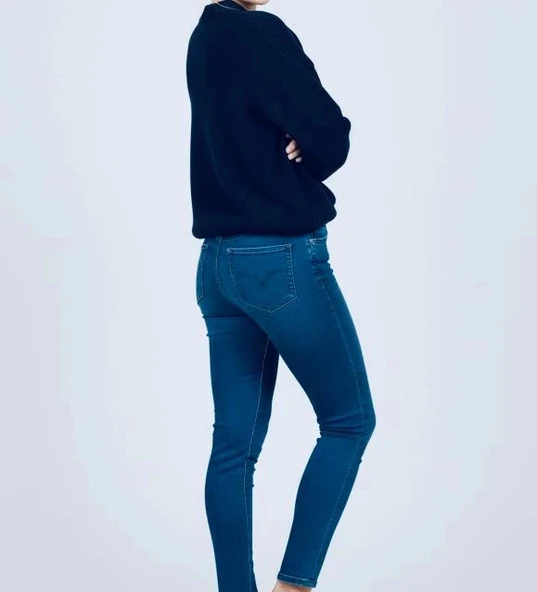 Sıcak Tutan Kışlık | Lacivert Kalın Örgü Kadın Bisiklet Yaka Triko Kazak - 4