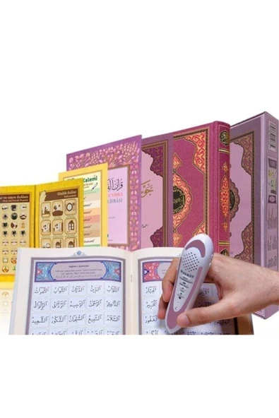 Kuran Okuyan Kalem Seti- Kalem Kuran Orta Boy Pembe - Resim 2