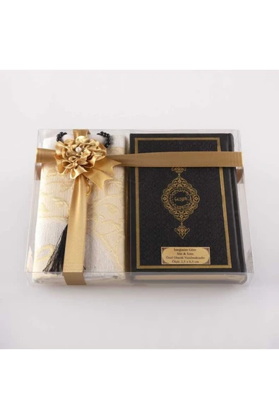 Seccade + Tesbih + Kuran Hediye Seti (hafız Boy, Siyah-1) - Resim 2