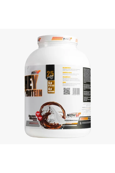 NOWUP NUTRITION %100 Whey Protein Tozu 2160 gr | Çikolata Aromalı | 60 Servis | 25g Protein - Resim 2