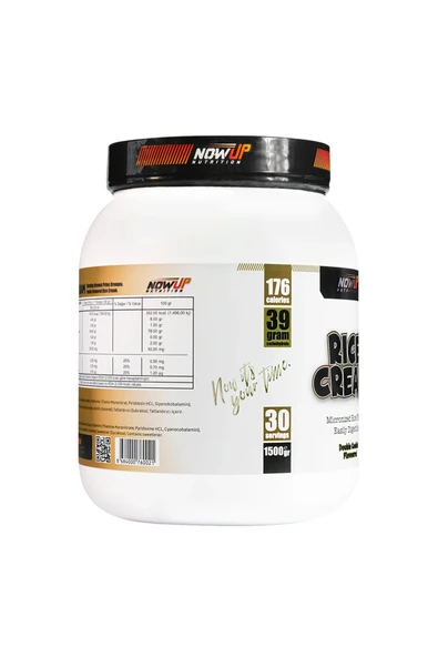 NOWUP NUTRITION Rice Cream - Double Cookie: Kurabiye Aromalı Pirinç Kreması (1500gr, 30 Porsiyon) - Resim 3
