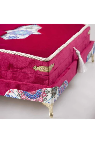 Tesbih Kuran Hediye Seti (ORTA BOY, KADİFE OVAL SANDIKLI, FUŞYA PEMBE) - Resim 6