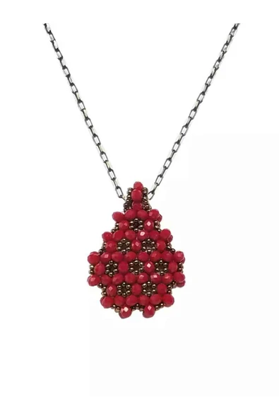 Kırmızı Cevşen Kolye (kristal, Damla) ürün görseli