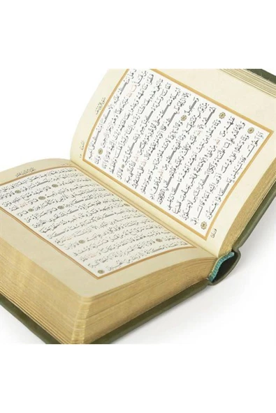 Büyük Cep Boy Hakiki Deri Kur'an-ı Kerim (YEŞİL RENK) - Resim 3