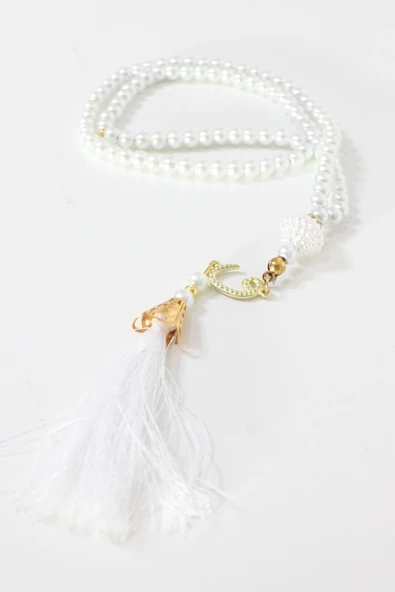 Vavlı Püsküllü Siyah Inci Namaz Tesbihi ürün görseli