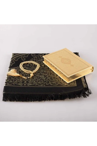 Seccade + Tesbih + Kuran Hediye Seti (hafız Boy, Gold-1) - Resim 2