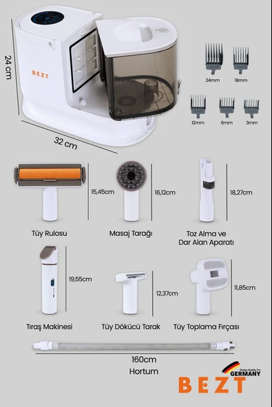 Bezt Pro Groom Evcil Hayvan Kedi Köpek Bakım Seti - Resim 3