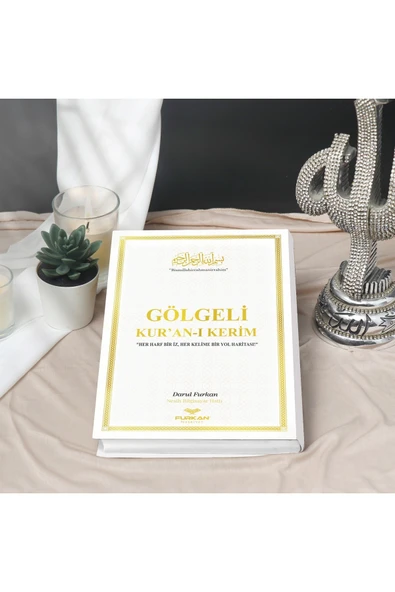 Kalem İle Yazılabilen Gölgeli Kuranı Kerim Orta Boy Beyaz 17-24 cm - Resim 2