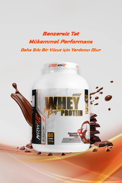 NOWUP NUTRITION %100 Whey Protein Tozu 2160 gr | Çikolata Aromalı | 60 Servis | 25g Protein - Resim 4