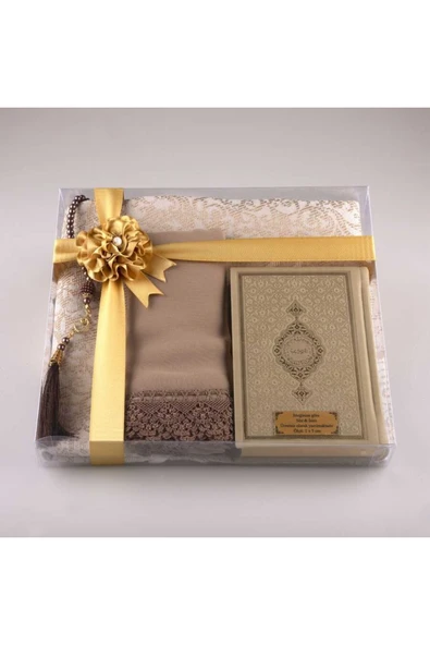 Şal + Seccade + Tesbih + Kuran Hediye Seti (çanta Boy, Vizon) ürün görseli