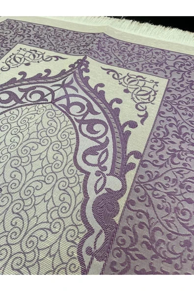 Termo Deri Kuran-ı Kerim Lüks Şal Tafta Seccade Inci Tesbih Çeyizlik Bohça Ev Konsept - Resim 4