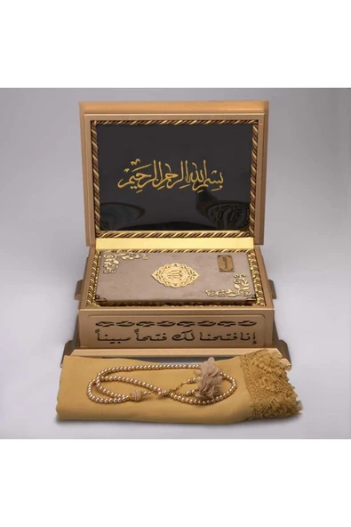 Şal + Tesbih + Kuran Hediye Seti (hafız Boy, Kadife, Vizon) - Resim 2