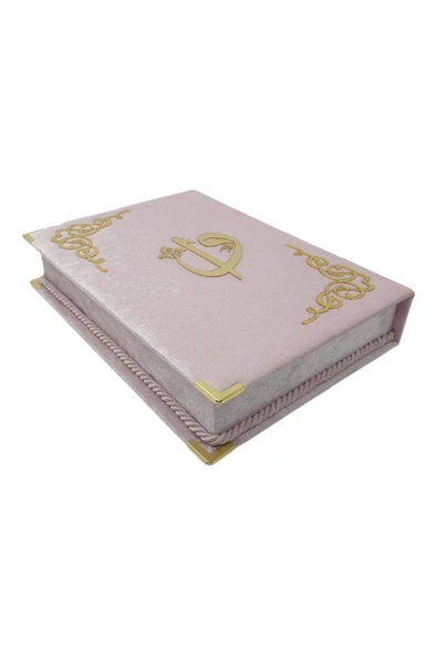 Dini Hediye Özel Kadife Kutulu Pudra Kelime Mealli Kuranı Kerim - Resim 4